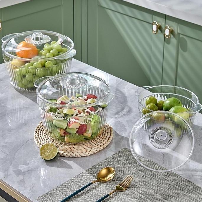 Cucinare- Eden - Mangkok Plastik Aesthetic 450Ml/600Ml + Tutup | Salad Buah Sup Sayur