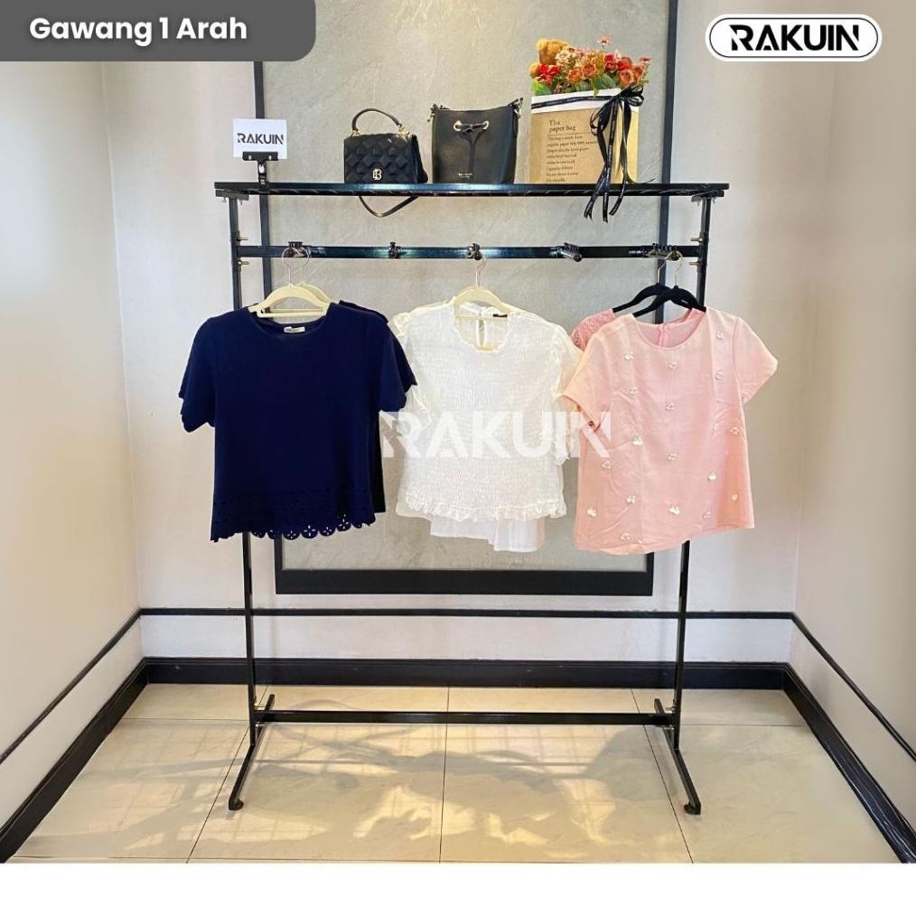 Cuci Gudang  Gawang Baju 1 Arah - Rak Baju Besi Minimalis Kokoh / Gawang Baju Murah , Elegan , Knock