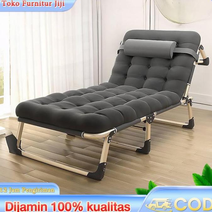 Jiji-4 Tempat Tidur Lipat Dengan Kasur Ranjang Lipat 190Cm Folding Bed Portable Kursi Malas Kursi Sa