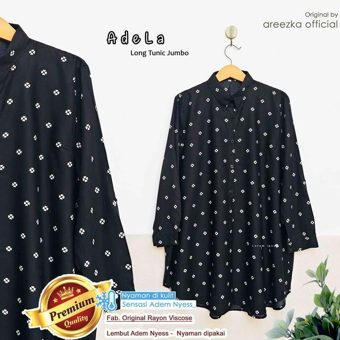 Safira New Kemeja Tunik Atasan Muslim Wanita Areezka Motif Rayon Viscose Premium Adem Nyaman