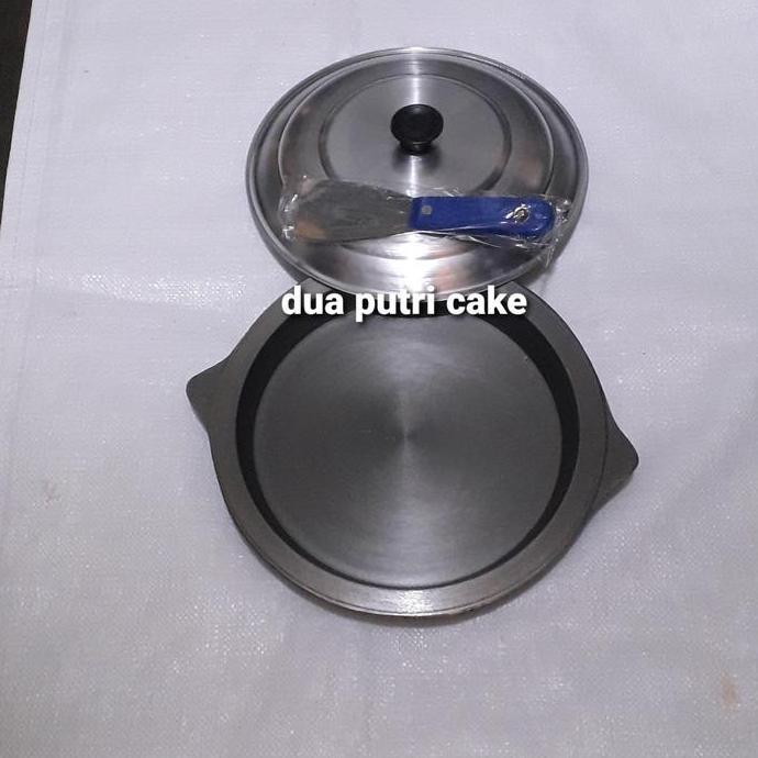 LOYANG MARTABAK MANIS UKURAN 20CM + TUTUP & KAPE STAINLESS