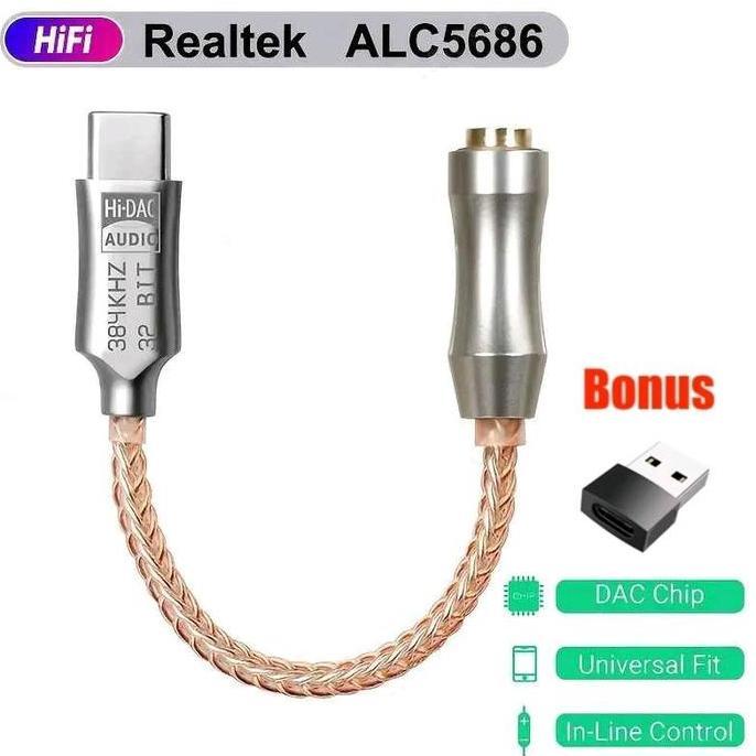 Morwe- Kabel Usb Dac 32Bit/384Khz Type C Ke 3.5Mm Adaptor Hifi Dac Cx31993 Chip Cx-Pro