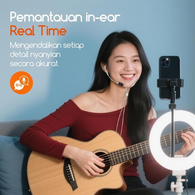 Morwe- Bonkyo Km08 Headphone Soundcard Karaoke Bluetooth 5.3 Reverb Real-Time Voice Changer & Record