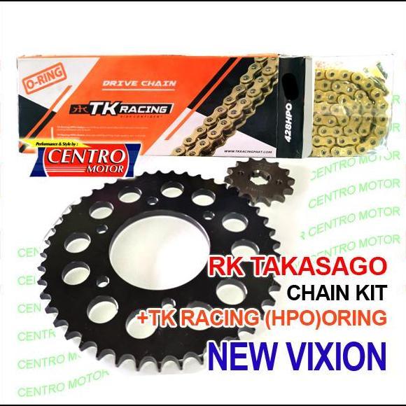 NEW GEAR SET NEW VIXION RK TAKASAGO BLACK EDITION+RANTAI RK ORING