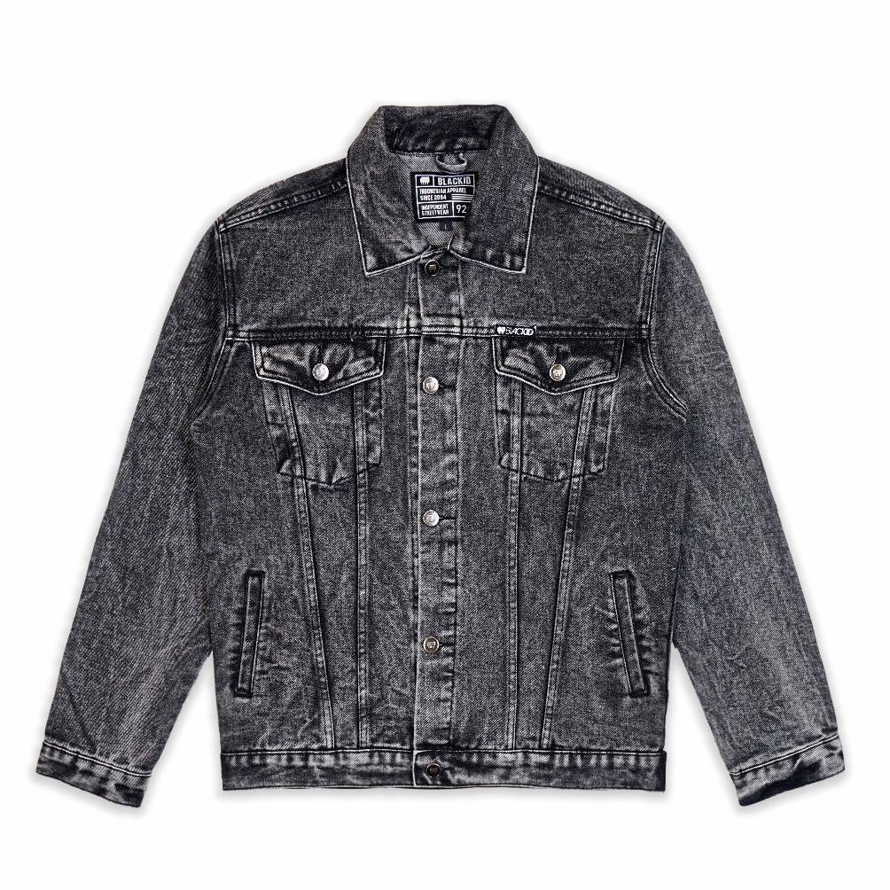 original black id - special edition jaket denim pria lengan panjang grey wash | jkt dnm aura