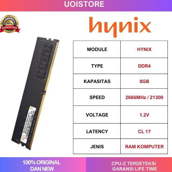 RAM HYNIX 8GB DDR4 2666MHz 21300 / RAM KOMPUTER