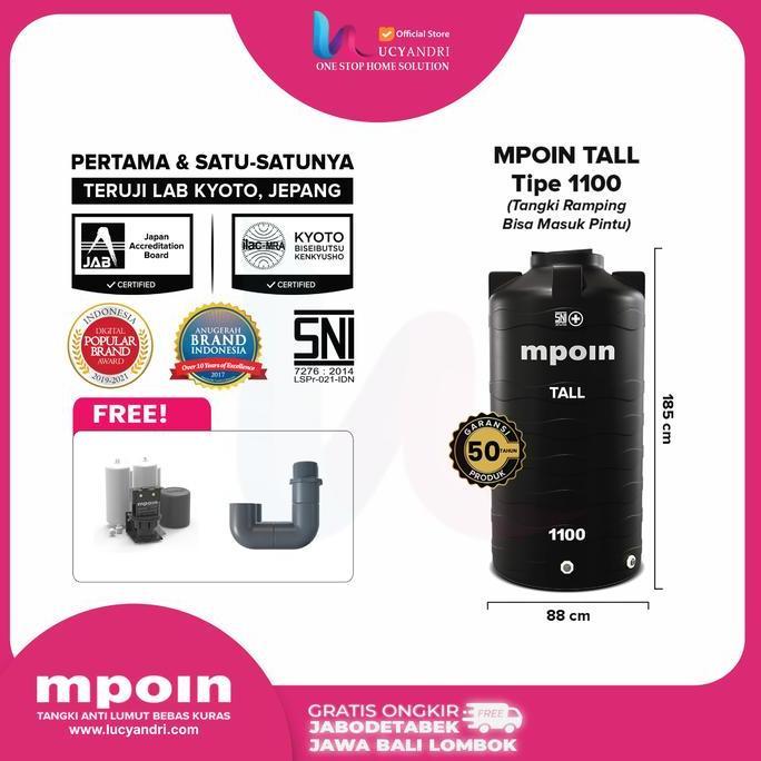 TERLARIS TANGKI AIR MPOIN 1100 WAVETALL TOREN TANDON TANKI 1100 L MPOIN PLUS