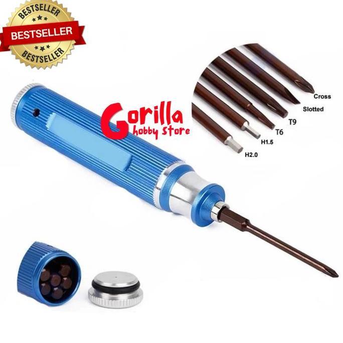 perkakas set obeng rc car rc airplane rc boat YZ-019 6 in 1 hex driver screw driver rc car rc boat