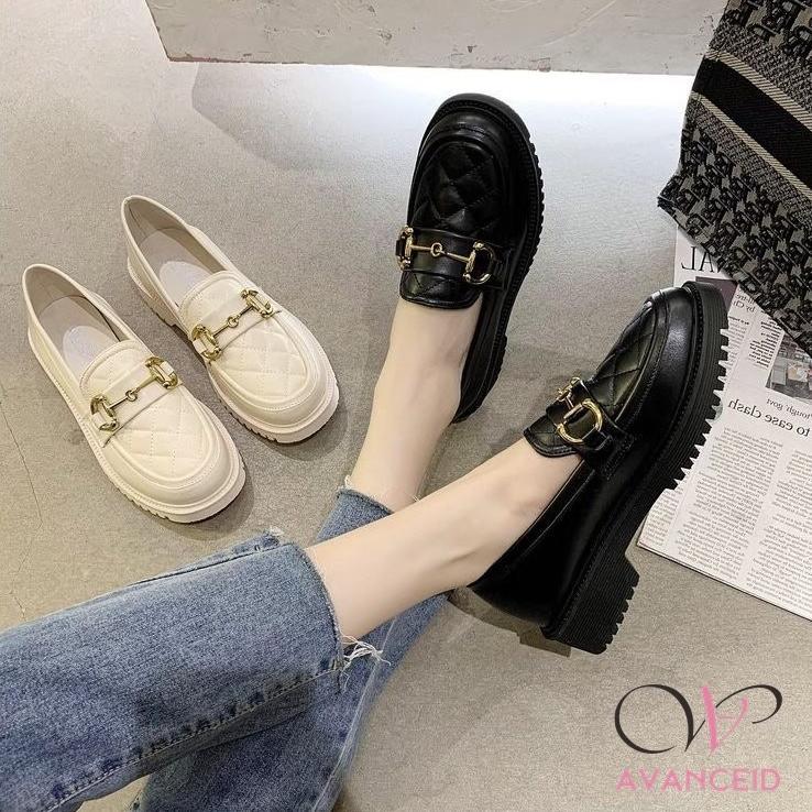 RECOMMENDED AVANCEID 1909 Loafers Sepatu Sneakers Wanita Kerja Docmart Hitam KEKINIAN