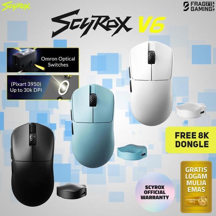 Scyrox V6 / V-6 Ultra Lightweight Gaming Mouse PAW-3950 8K PollingRate