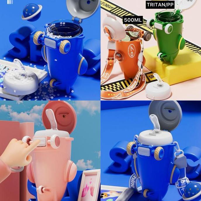 Botol Minum Pesawat 500ml / Botol Minum Airbus 500ml Tritan / Botol Minum Viral / Botol Minum Mobil 