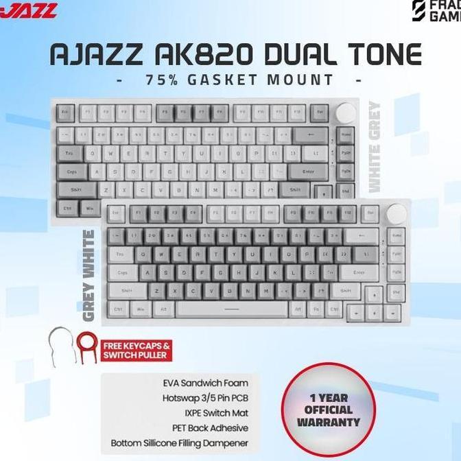 Ajazz AK820 Dual Tone 75% Gasket Mount Mechanical Gaming Keyboard