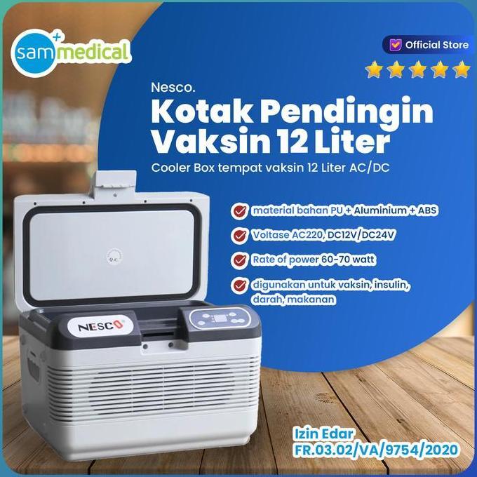 TERBARU - Nesco Cool Box - Vaccine Cooler - Box Vaksin 12 Liter ACDC / Nesco Electric Cooler Box Vac