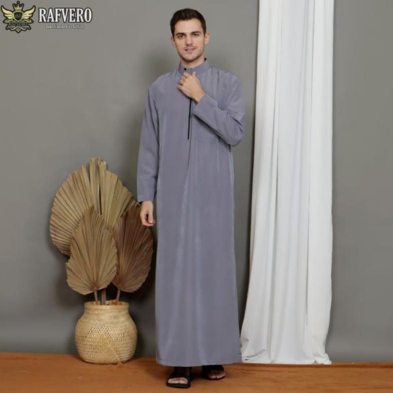 PROMO La-Tahzan Jubah Saudi Pria/Gamis Pakistan Terlaris/Jubah Muslim Pria Dewasa ELVANO