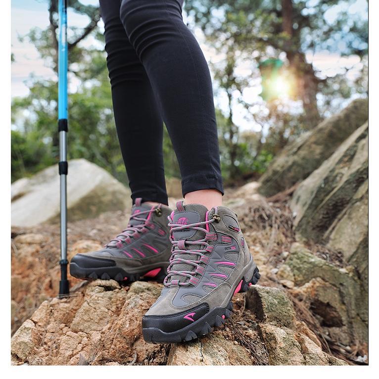 OFFICIAL Sepatu SNTA 613  GreyFuschia Boot/Gunung/Hiking/Wanita/Outdoor/Adventure semi waterproof 36