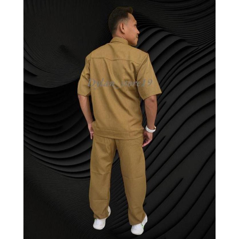 Termurah / Hot Sale Seragam Pns Seragam Pemda Pria Khaki/ Celana Pns Keki/ Kemeja Pns Keki Baju Cokl