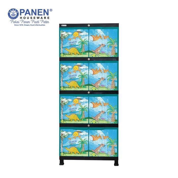 Lemari Plastik Karakter Anak Size Jumbo Panen Grande Kabinet Penyimpanan Baju Susun 4 Tingkat Karakt