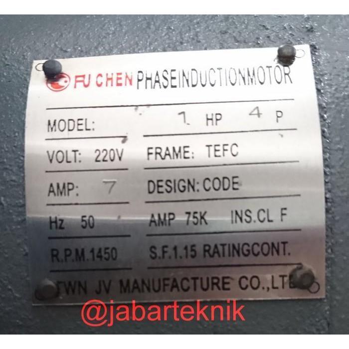 DINAMO PENGGERAK 1HP 1PHASE ELECTRO MOTOR DINAMO TAIWAN FUCHEN