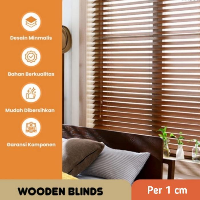Wooden blind custom ukuran