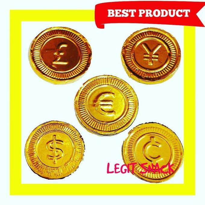 COKLAT KOIN DOLLAR MATA UANG EMAS / COKELAT COIN CHOCOLATE GOLD 200PCS