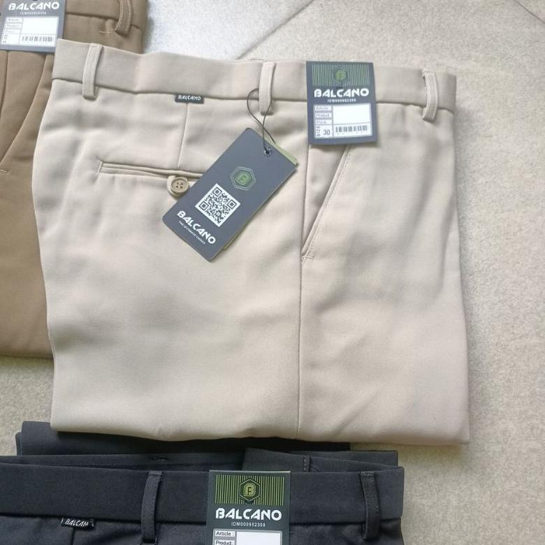 Hemat Balcano Celana Bahan Pria Standar Tebal Original