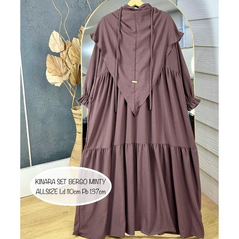 KUALITAS SUPER Kinara Set Bergo Gamis Syari Jumbo XXXL Setelan gamis dan hijab Jumbo Setelan gamis c
