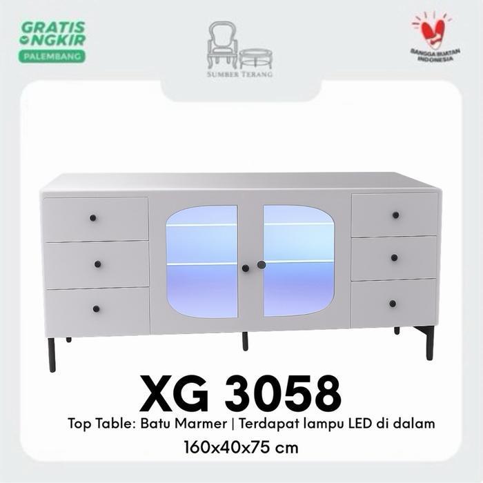Credenza Meja Altar Buffet Serbaguna Meja TV Marmer XG 3058 Lemari TV Marmer Meja TV Marmer Serbagun
