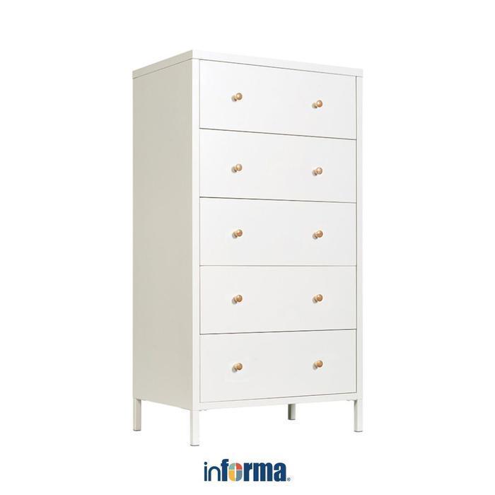 Informa Larry Laci Penyimpanan - Putih Kabinet Lemari Tempat Baju Kontainer Organizer Almari Pakaian