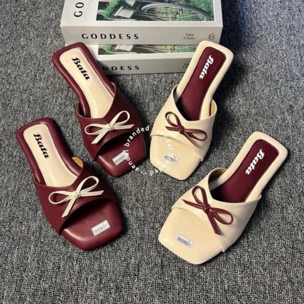 Favorit Sandal Wanita Bata Sendal Teplek Casual Platform Kekinian Pita Flat Shoes Cewek