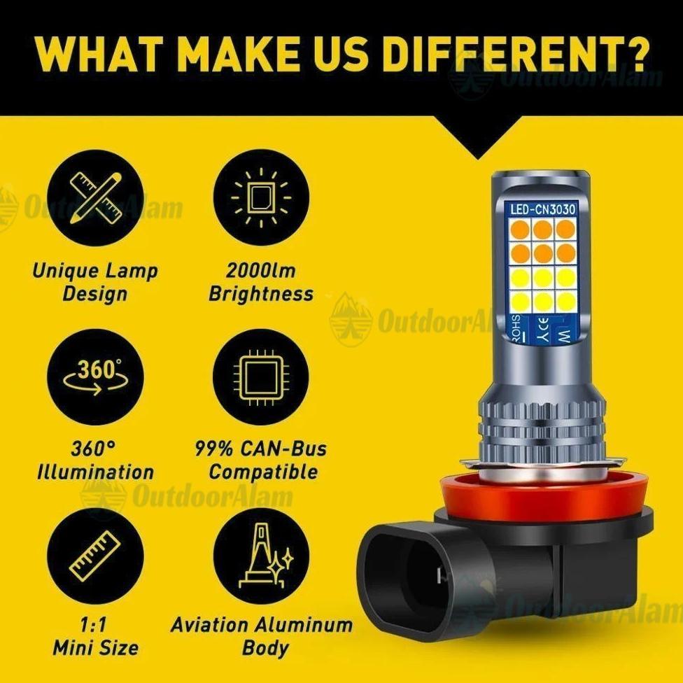 Tahan Lama  Lampu Led Mobil  Foglamp Led Mobil 2Pcs Lampu Led Mobil H4 Super Terang Lampu Led Putih 