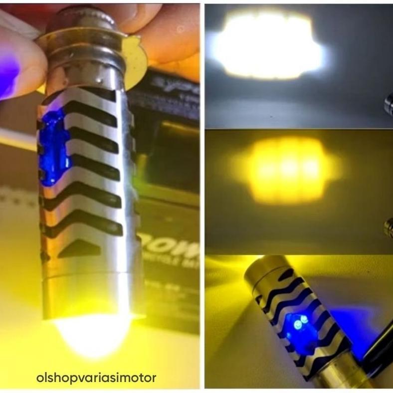 Tahan Lama Lampu Utama Led Depan Motor Honda Supra X 125 Fi Combo 2 Warna Putih Kuning