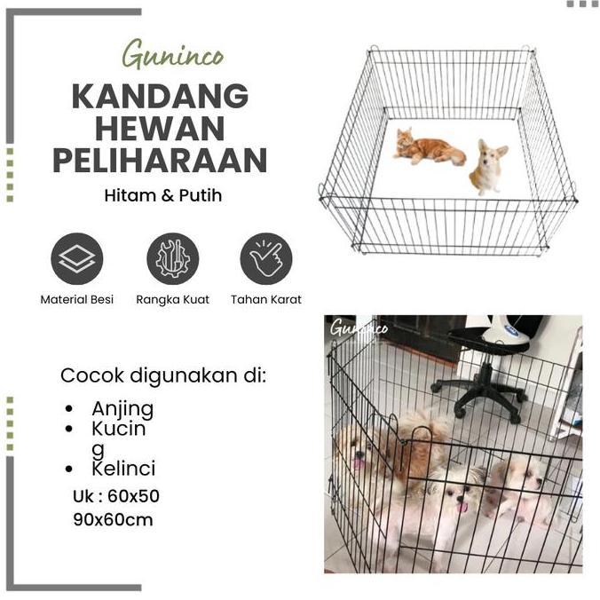 Guninco Kandang 90X60CM Portable pagar portable estetik kandang hewan kucing anjing / Pagar Hewan Be
