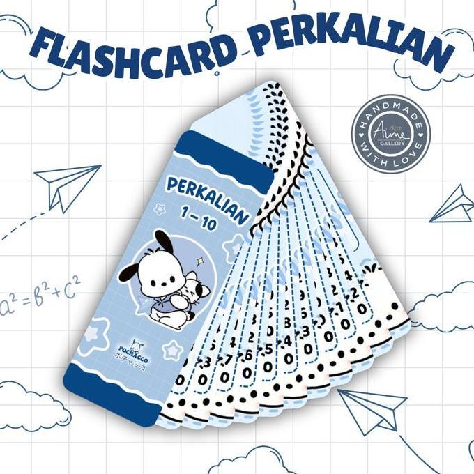 FLASHCARD PERKALIAN MOTIF SANRIO, FLASHCARD PERKALIAN  KUROMI, KARTU PERKALIAN MY MELODY KARTU PERKA