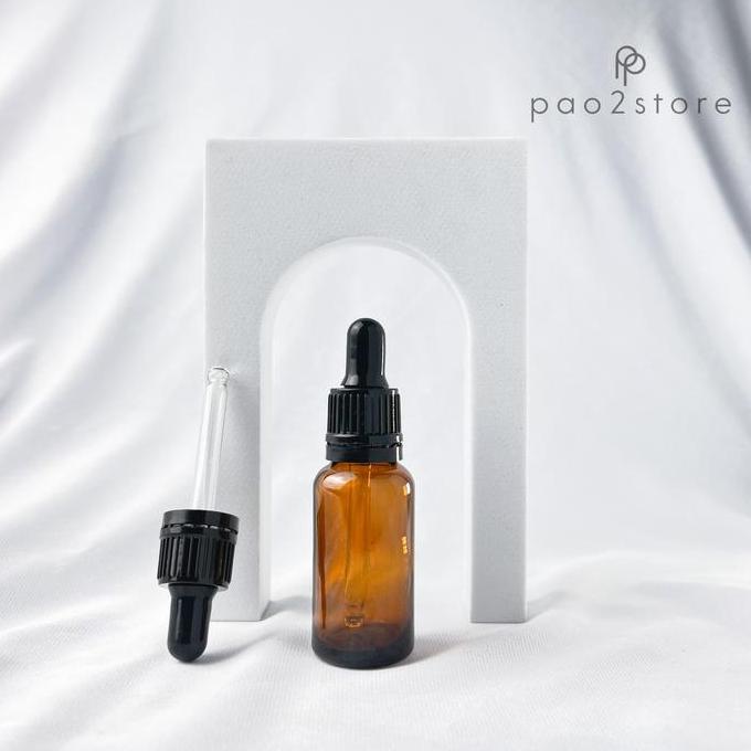 Botol Pipet Kaca Tebal Amber Coklat - Pipet serum