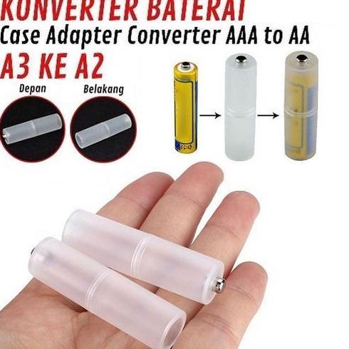 Adapter Converter Case Baterai A2 Ke A3 AAA ke AA AAA to AA Konverter Baterai Batre Batere Kotak Cas