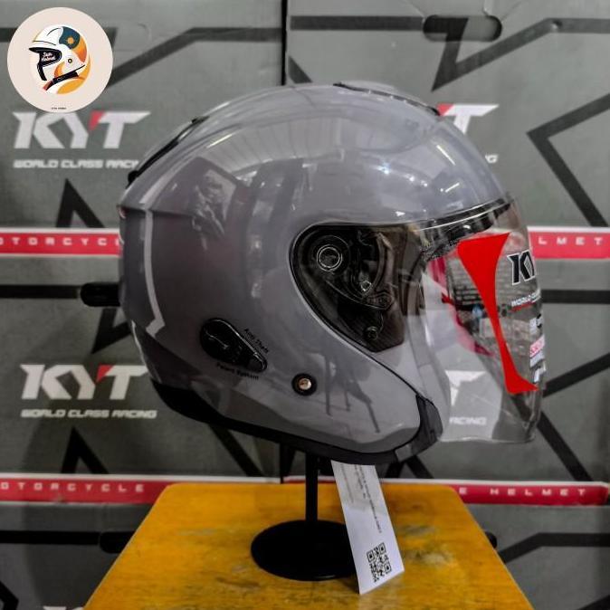 Helm Half Face KYT Kyoto Solid Gorilla Grey Gray Abu Gloss