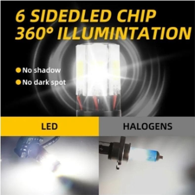 Termurah  Lampu Depan Led Motor Universal Lampu Led Motor 6 Sisi M02E Terang Putih Ac Dc Plus Kipas 