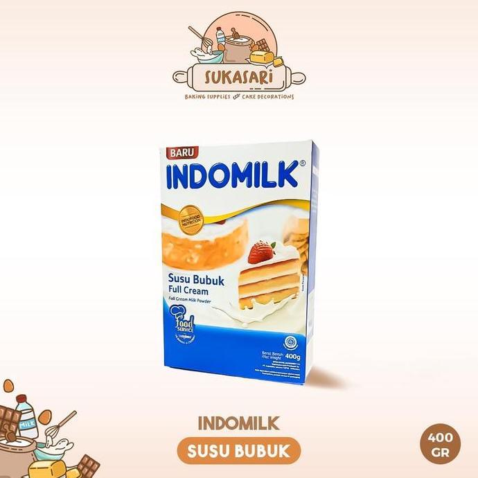 Sukasari - Susu Bubuk Full Cream Indomilk 400gr / Indomilk Milk Powder / Susu Bubuk untuk Kue