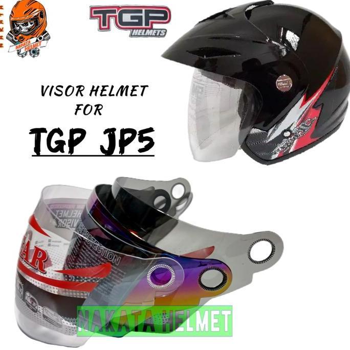 Kaca helm TGP JP5 visor helmet tgp single visor hitam pelangi bening