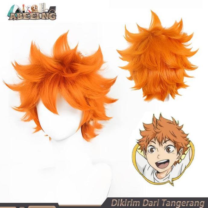 MALUKSHURE Wig Haikyuu Anime Cosplay Rambut Palsu Hinata Shoyo