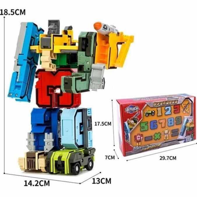 NEW MAINAN ROBOT ANGKA BONGKAR PASANG JADI ROBOT TRANSFORMER ORI