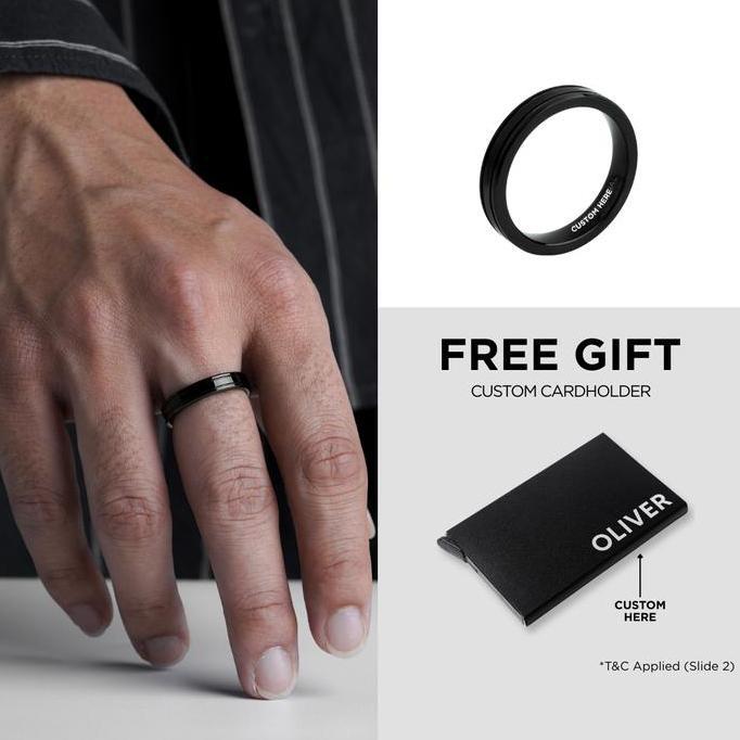 Kuze Original Cincin Tungsten Anti Gores & Anti Karat Stylish Minimalis - Nelson Ring