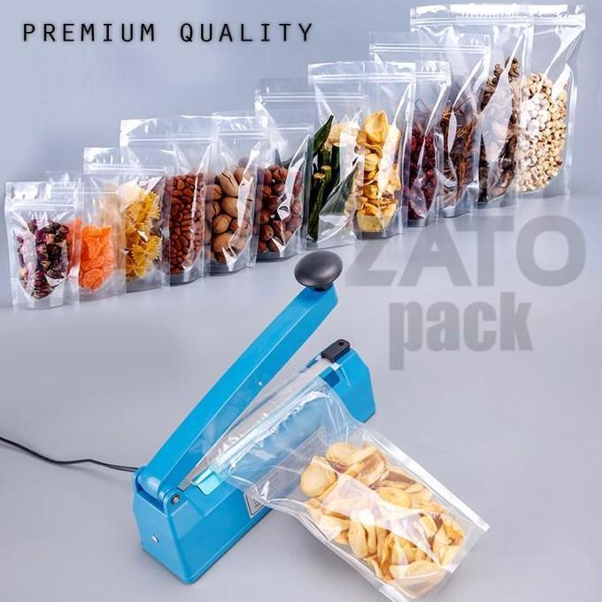 Ziplock Clear Standing 12x20 cm - plastik standing pouch - kemasan