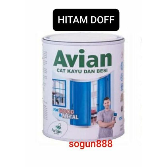 Avian cat kayu dan besi Hitam Doff 1 kg. Black matt. Black doff.