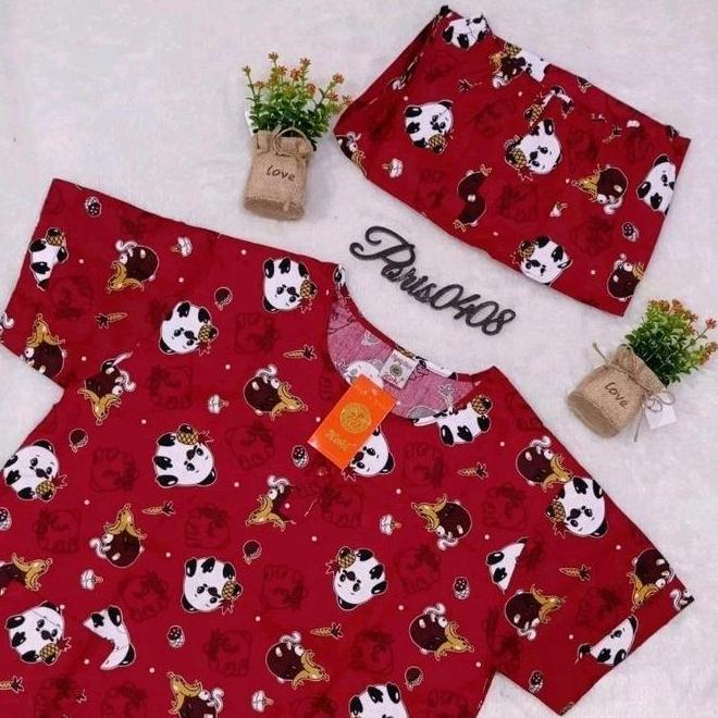 Baju Tidur Hoki Baju Tidur Hoki Katun Wanita Celana 3/4 Var10532