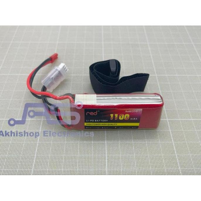 Red Lipo Battrey 1100Mah 2S 25C Jst