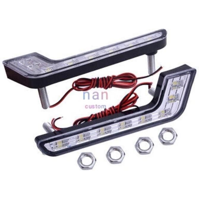 sepasang LED DRL kristal foglamp mobil | daytime running light drl