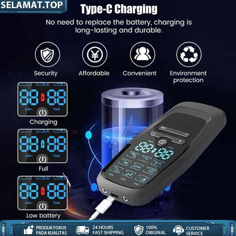 Mesin Therapy Pijat Akupuntur Digital Pengisian Tens Alat Pijat Elektrik EMS Alat Terapi Stroke Stim
