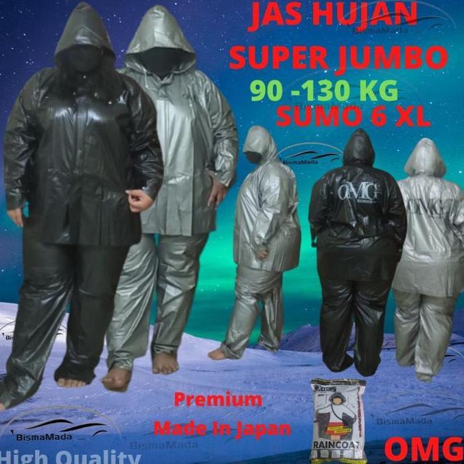 JAS HUJAN MANTEL RAIN COAT BIG SIZE UKURAN BESAR SUPER JUMBO 6XL 6 XL