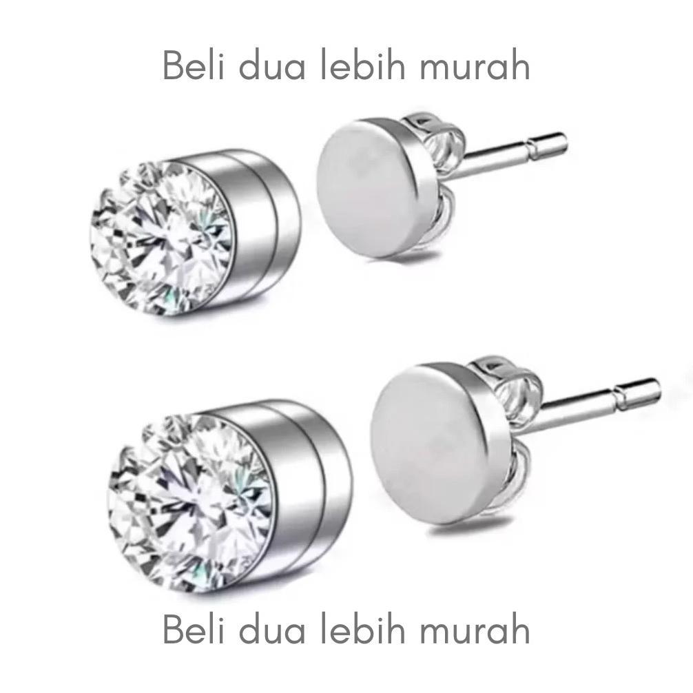 TERBARU ANTING FAKE TINDIK BERLIAN ANTING MAGNET BERLIAN PRIA WANITA